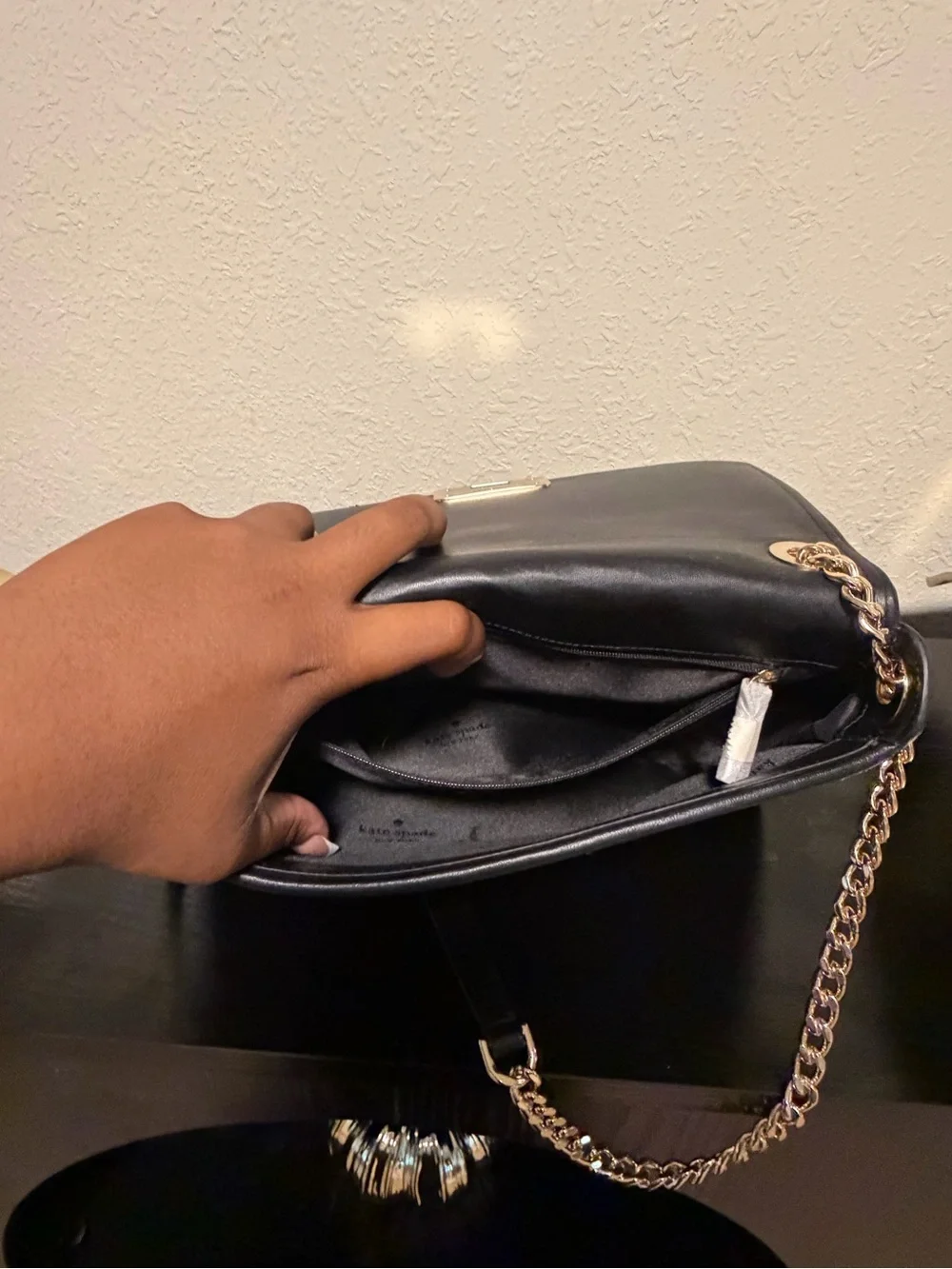kate spade Woven Tweed Crossbody Bag in Black and Pink